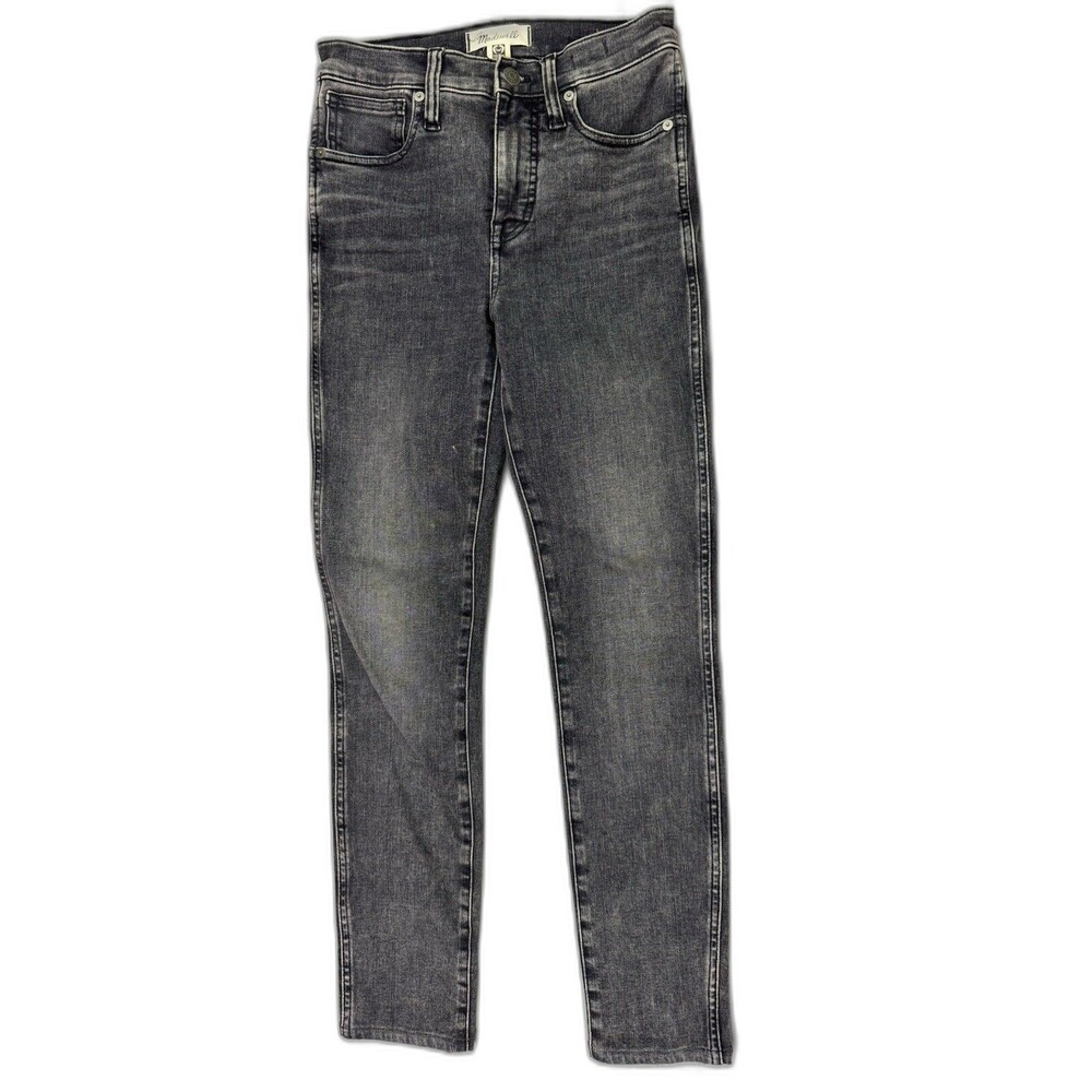 Madewell Size 24 Womens Jeans Black 10" High Rise Skinny Crop Stretch